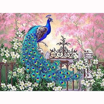 Diamante ricamo fiore pavone strass punto croce artigianato pittura diamante di cristallo