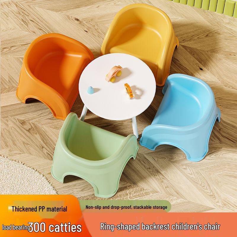 

Дитячий нековзкий пластиковий стілець-табурет з спинкою