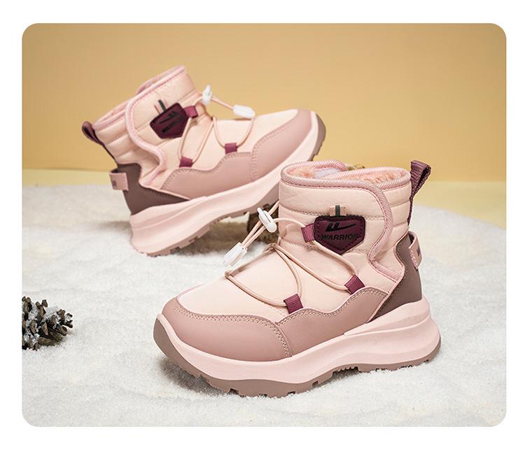 Huili Girls' Fleece-Lined Snow Boots - Warm, Thick, Cold-Proof High-Top Boots for -40°C.