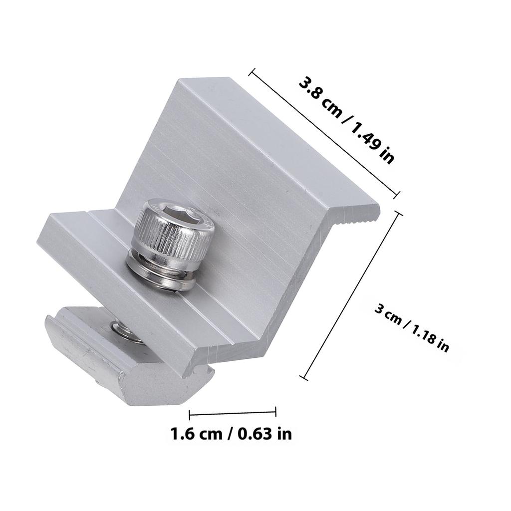 12Pcs Solar Panel Side Pressure Block Component Aluminium Alloy Bracket Easy Install Longevity Versatile Design