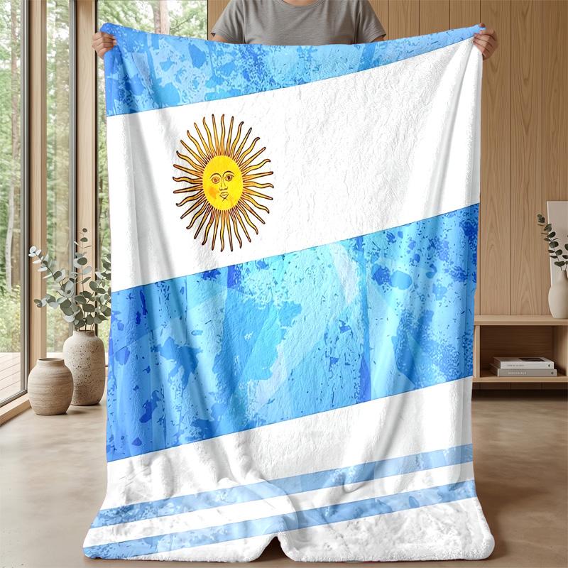 Argentina national football team Theme blanket Soft Flannel Blanket Plush Throw Blanket Cozy Sofa Bed Blanket for Home Decor