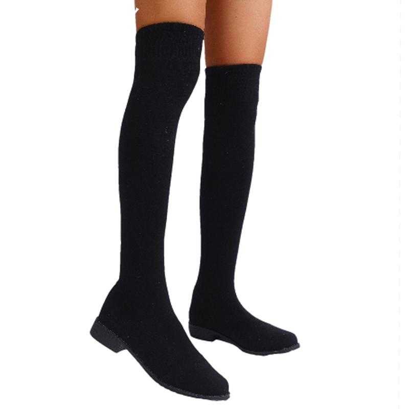 Fashion Women Knitting High Boots Flats Over The Knee Shoes Woman 2025 Trend Winter Fashion Cozy Dress Walking Sock Boots Mujer Botas