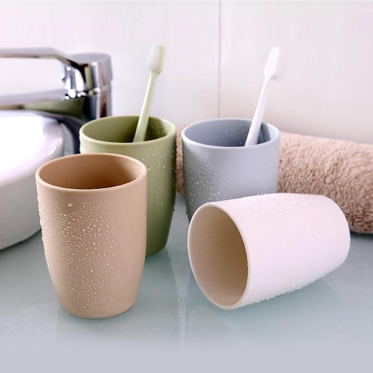 Simple, Stylish Solid Color Toothbrush and Mouthwash Cup Set
