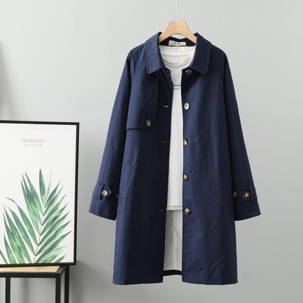 Women Loose Pockets Button Tops Casual Long Trench Coat Jacket Hooded Oversized
