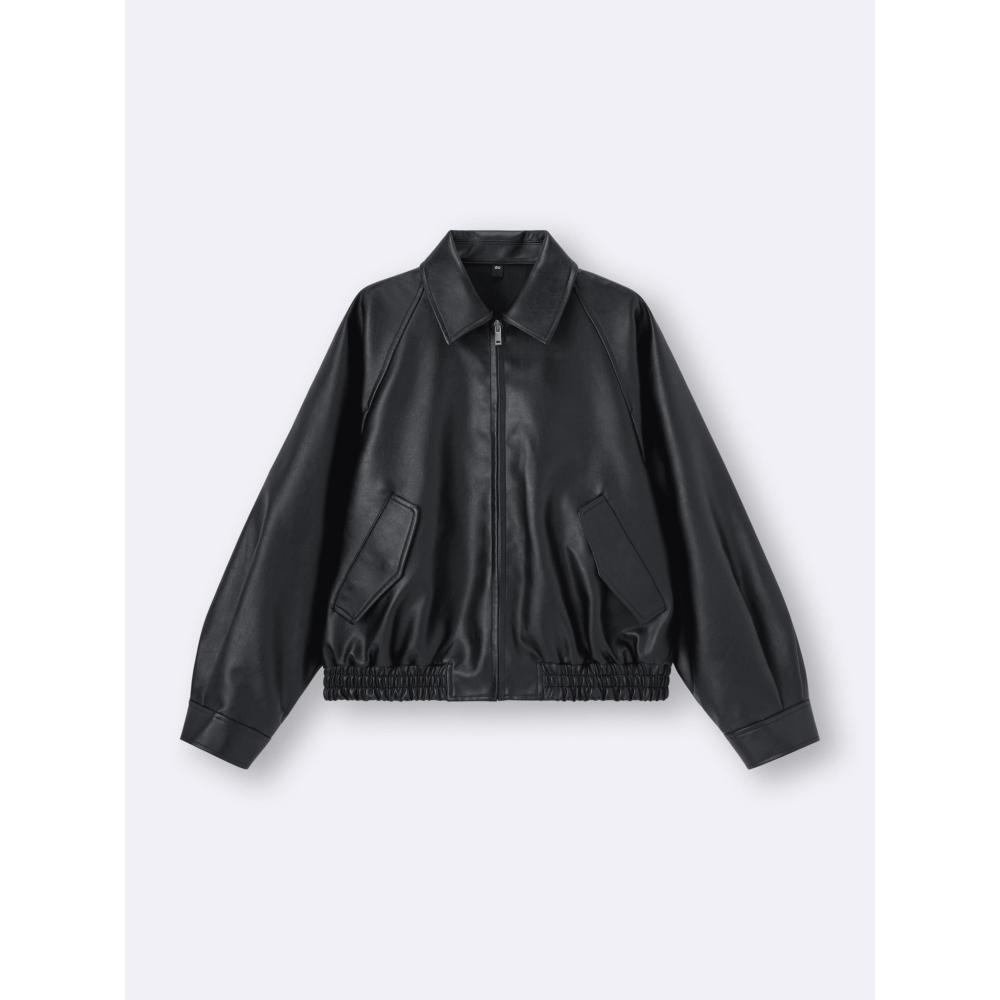 GU by Uniqlo Fake Leather Harrington Jacket Os