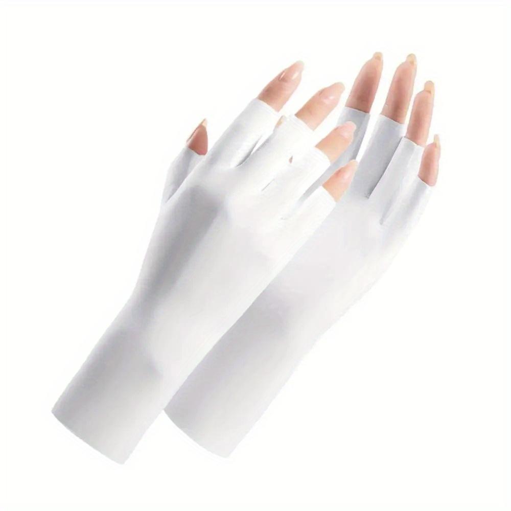 1 Pair Fingerless Gloves Summer Sunscreen Protection Multicolor Gloves Woman Driving Gloves Stretch Female Touchscreen