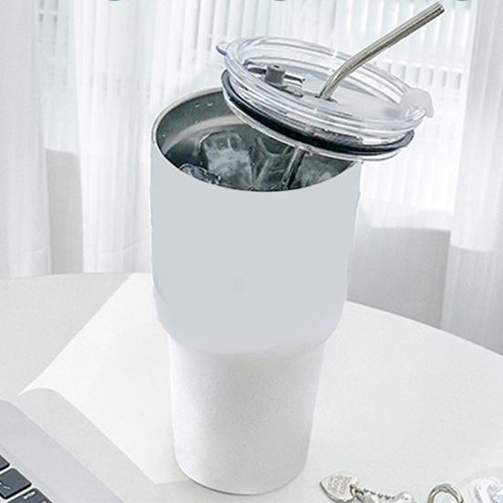 Stainless Steel Ice Cup 900ML Large Capacity Insulation Tumbler with Straw Car Coffee Cup for Hot Cold