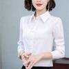 Camicia da donna a maniche lunghe primaverile, temperamento professionale, semplice colletto, blusa a maniche lunghe