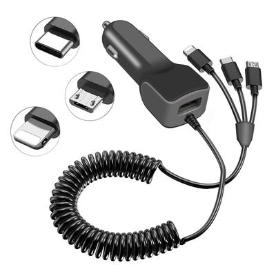 Tip-c Şarj Cihazı için Android için Hızlı Araç Şarjı 3 In 1 Splitter ile Iphone USB Araç Telefonu Şarj Cihazı için USB Şarj Kablosu