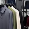 Men's Long Sleeve Polo Shirts Tees & Tops with Fleece Warm Winter Bottom Wear Casual Business T-shirts Hot Sale Autumn Clothing