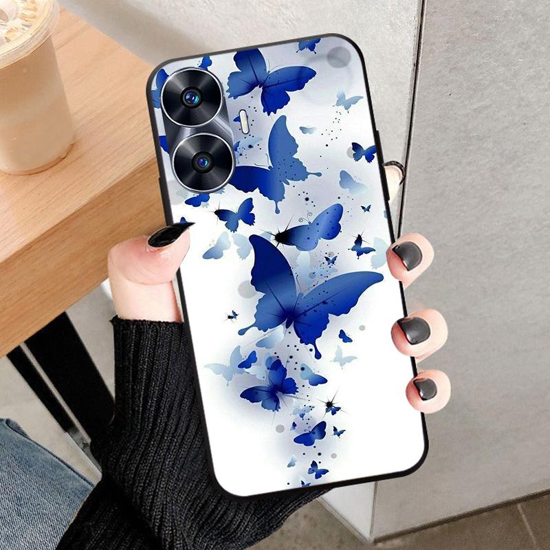 For Realme C55 Case Cool Black Soft Silicone TPU Bumper Protective Phone Case For OPPO Realme C55 case Cover Fundas Shell Coque