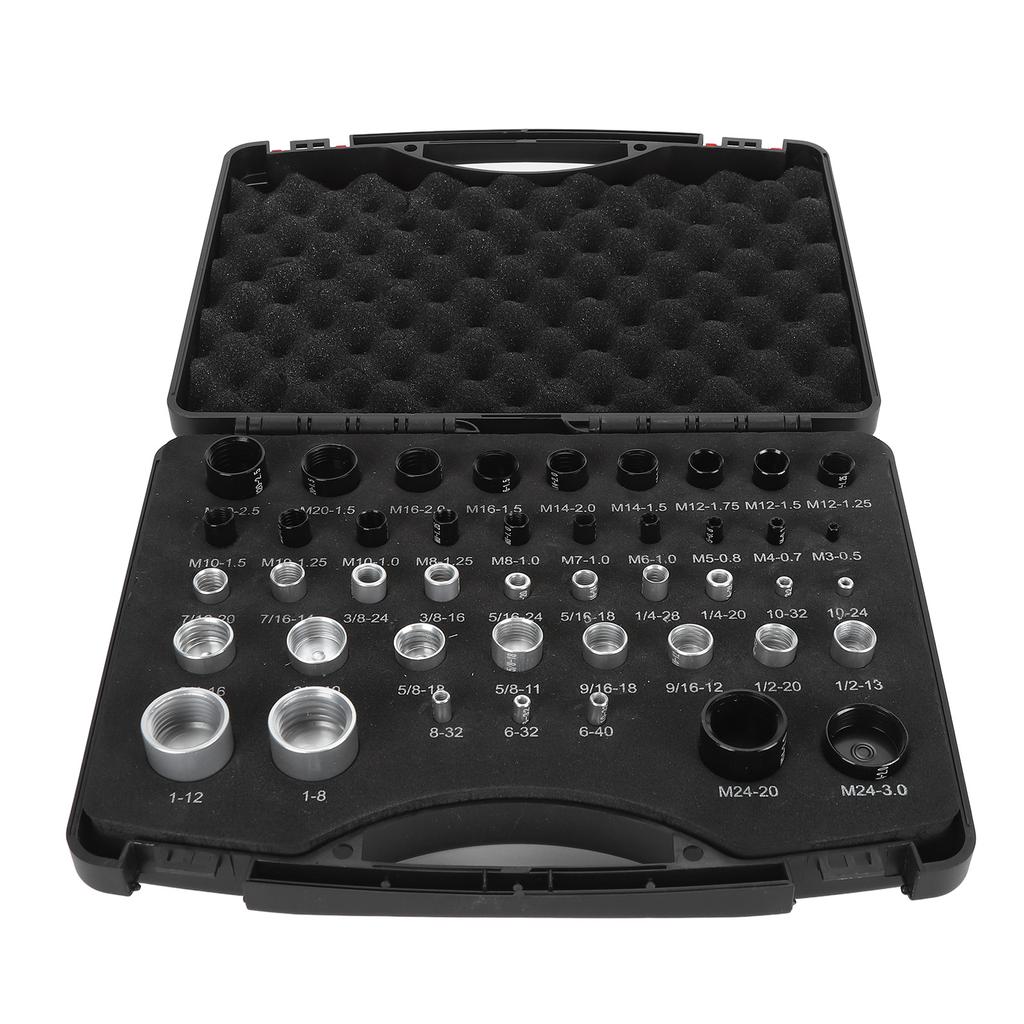 44 STÜCKE Mutter- und Bolzengewindeprüfer Aluminiumlegierung Zoll und metrisch Hohe Genauigkeit Bolzenmutter