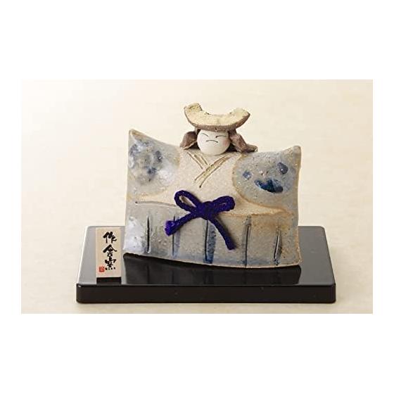 Craftsman House May Doll Boy s Festival Ceramic Mini Compact Palm Size Made in Japan Mini Dyed Tatara Warrior (Good Luck Seal Included)