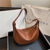 Soft Faux Leather Crescent Moon Bag for Women, Trendy 2026 Minimalist Shoulder Crossbody Purse, Korean Style Fashion Handbag