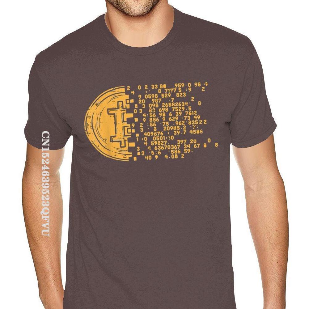 Gothic Style Anime Tshirt Round Collar Natural Cotton Bitcoin Coin Numbers Tee-Shirts Vintage Boyfriend Shirt Custom Wholesale