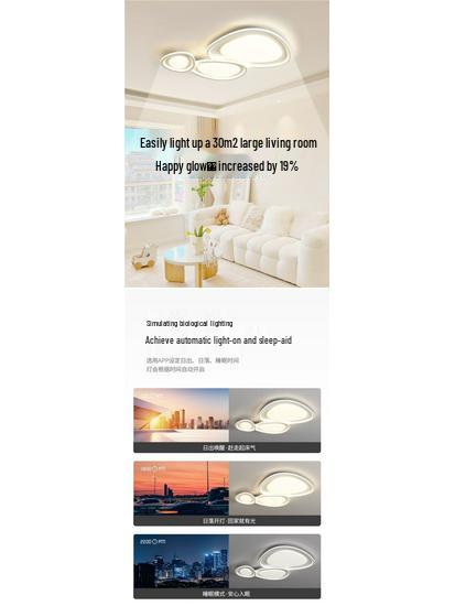 Pebble Hall Eye-Protecting Ceiling Light - Cream Style, Warm Lighting for Living Room