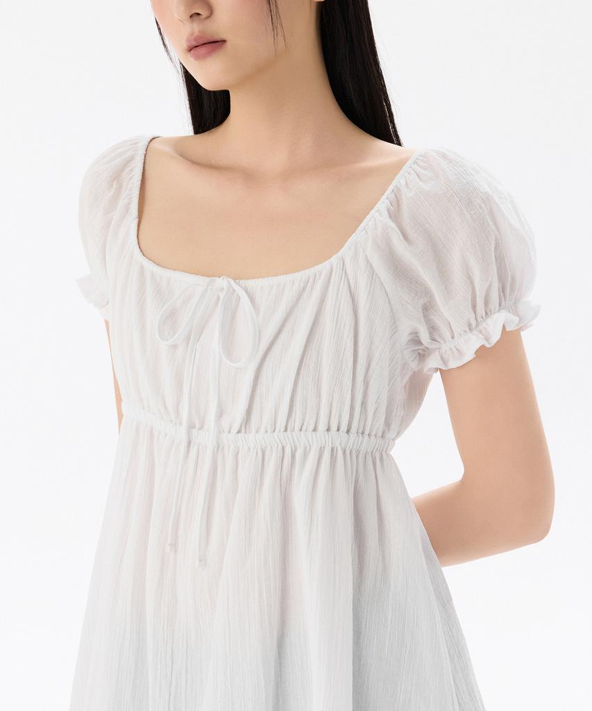 Musinsa Standard Woman Women'S Cotton Babydoll Mini Dress [White]