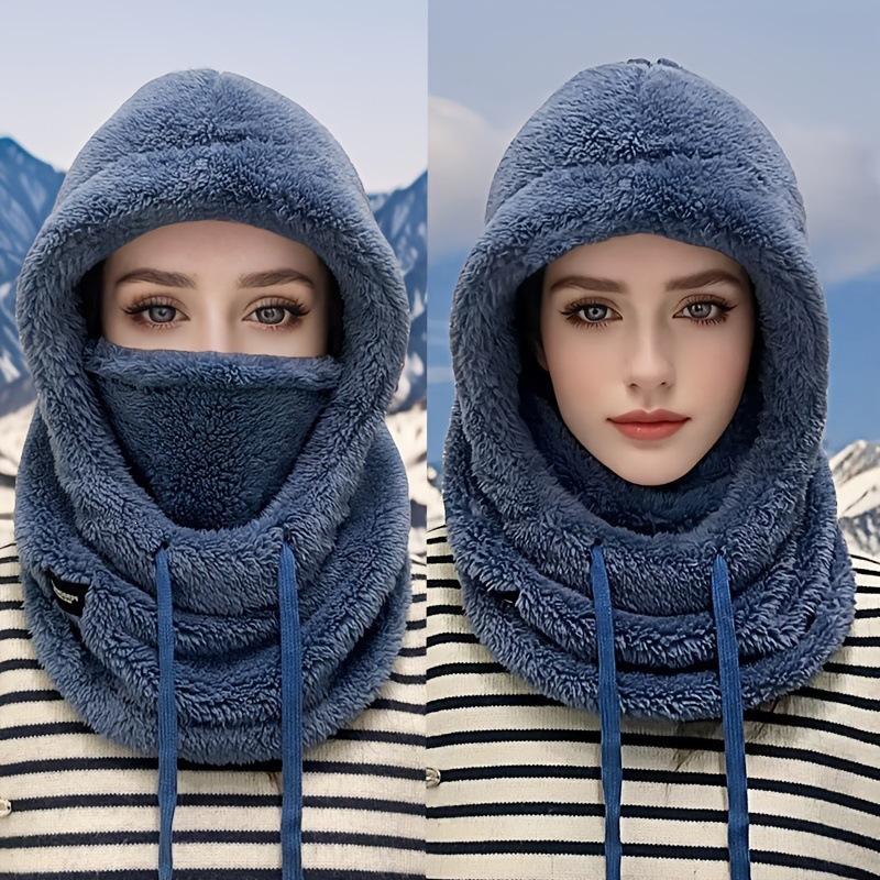 1pc Women'S Winter Balaclava Hats - Elastic Drawstring Closure, One-Piece Design, Lightweight Warm, Soft Material