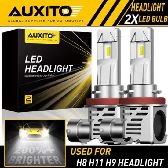 AUXITO H11 H8 LED Headlight Kit Low Beam Bulb Super Bright 6500K 24000LM M3