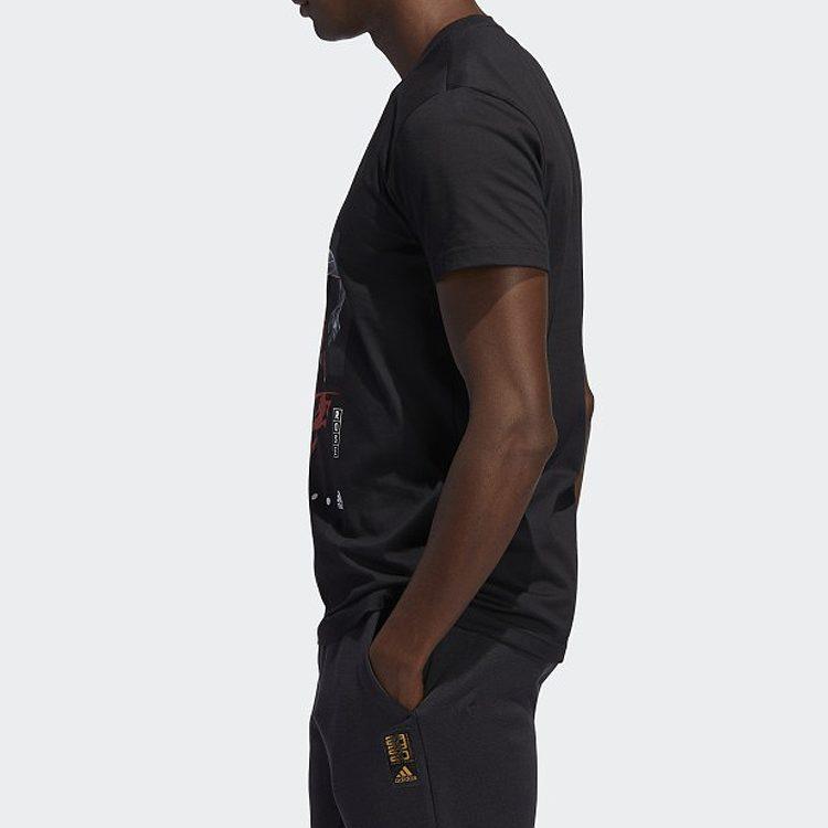 adidas T Shirts Men's Black Crew Neck Moderate Straight Fit FM4773