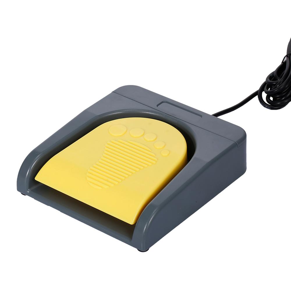 USB Einzel-Fußschalter Spielsteuerung Eine Taste Benutzerdefiniert Computer-Tastatur Aktionspedal Grau mit
