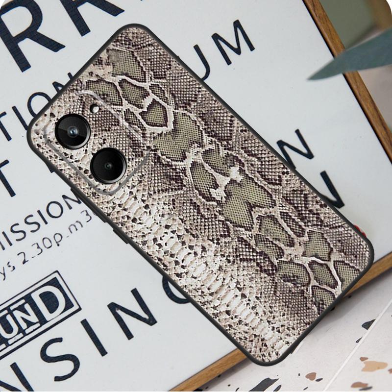 Cobra Python Snake Skin For Realme C55 C53 C67 GT Neo 5 6 9 10 11 12 Pro Plus C11 C25 C21Y C30 C31 C33 C35 C51 Case