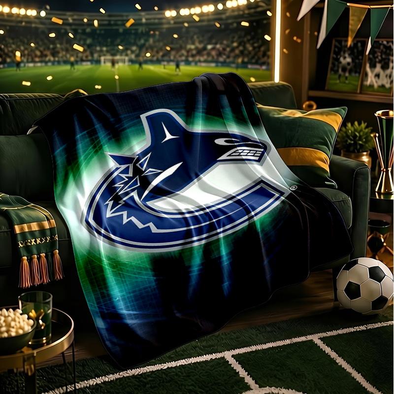 Vancouver Hockey Art Throws Blanket Flannel Blankets Plush for Couch Bed Gifts for Men Women Travel picnic blanket Christmas fan gifts