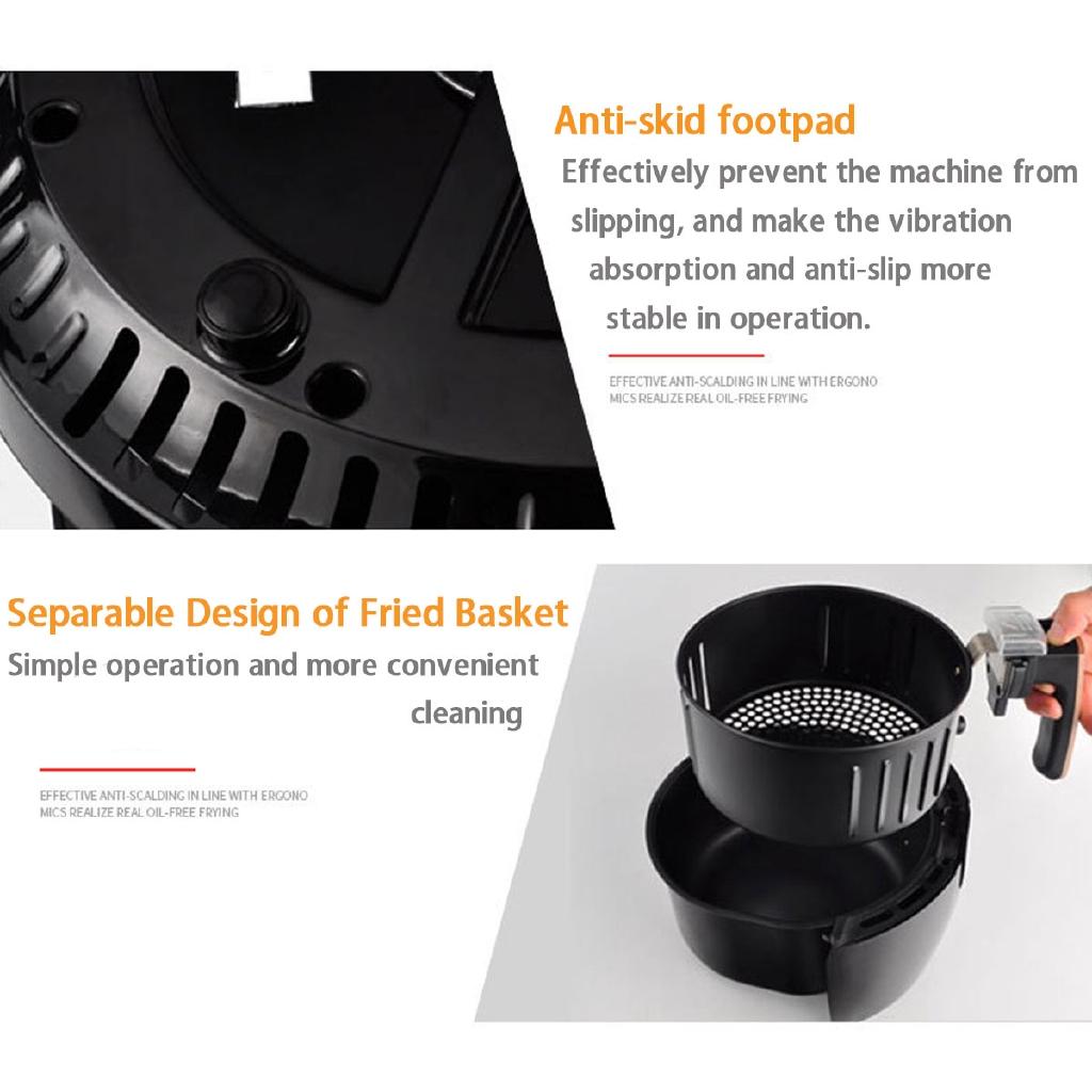 1400W 5.2L Health Fryer Cooker Smart Touch LCD Airfryer Pizza Oil Free Air Fryer Multi Function Smart Fryer for French Fries