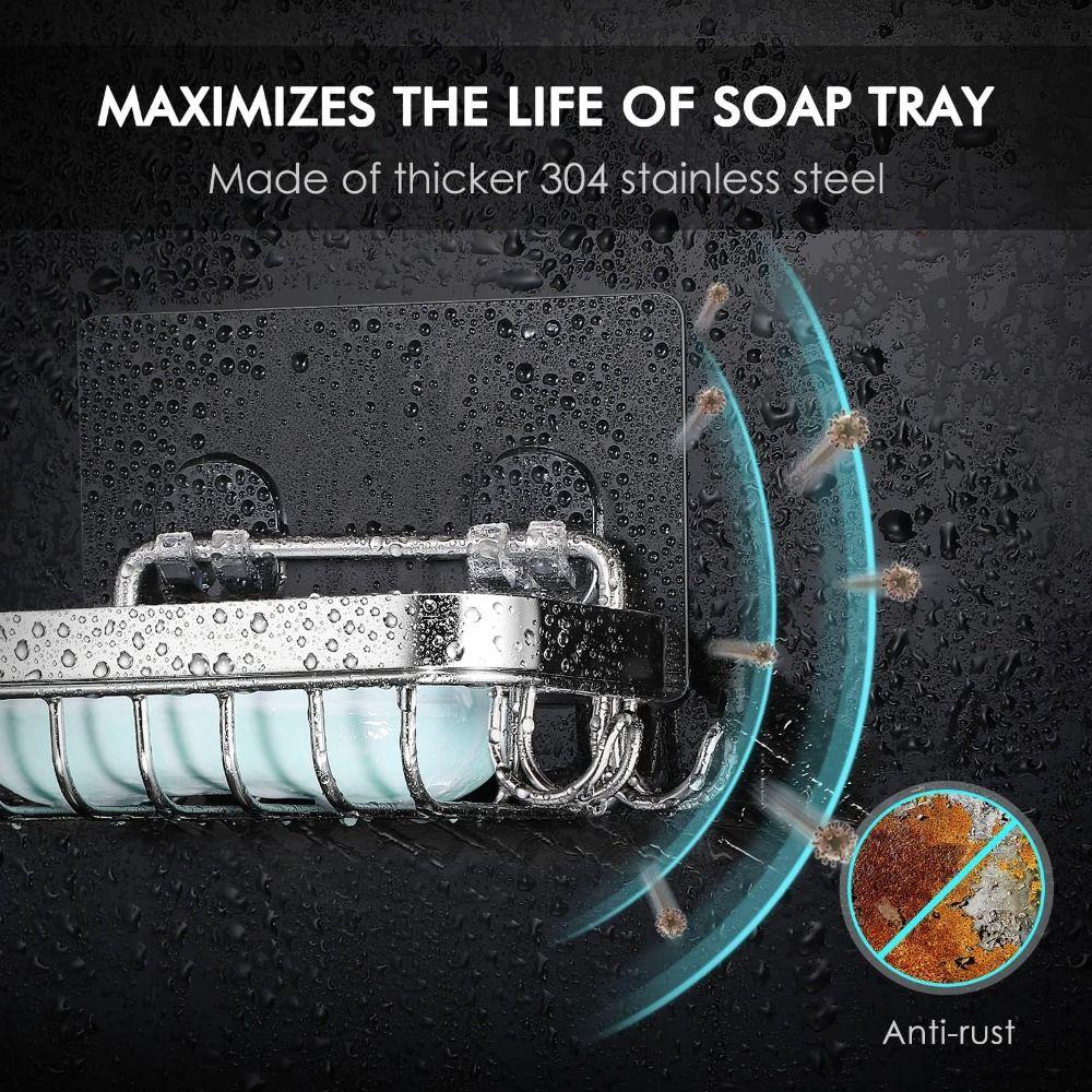 Large Capacity Shower Storage Basket Rustproof Wall-Hung Metal Soap Tray Wall Shelves  Kitchen