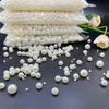 Straight-Hole White Imitation Pearl Beads, Shoe, Bag, Clothing Decoration Accessories,DIY Handmade Bead Jewelry Materials