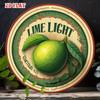 D Flat Citrus Pattern Round Aluminum Tin Sign for Home Garage Restaurant Cafe Outdoor Wall Decor