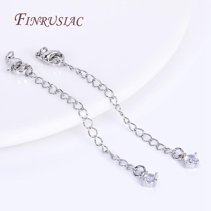 8 Types Full Length 70mm 18K Real Gold Plated Brass Extended Extension Tail Chain with Lobster Clasps, Chain Extender