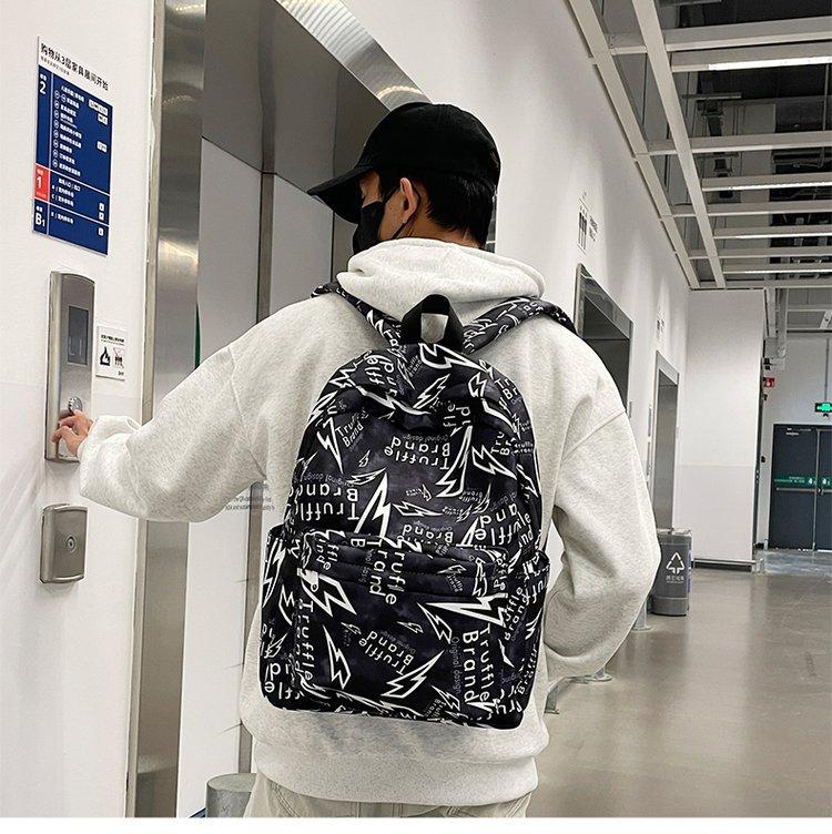 Schoolbag Korean version of the new large-capacity trend graffiti original style schoolbag, junior high school student, high school student, college