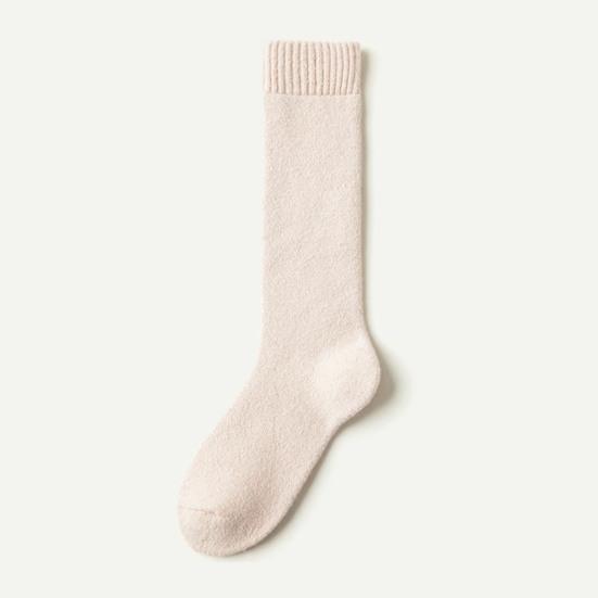 1 Pair Women Winter Socks Thickened Plush Knee Length Long-tube High Elasticity Wrapping Anti-slip Floor Socks Comfort Warmth Sleeping Stockings