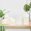 High-end Christmas Indoor Ornaments Village Lighted Ceramic Handmade Houses Xmas Holiday Farmhouse Rustic Decor For Home Table