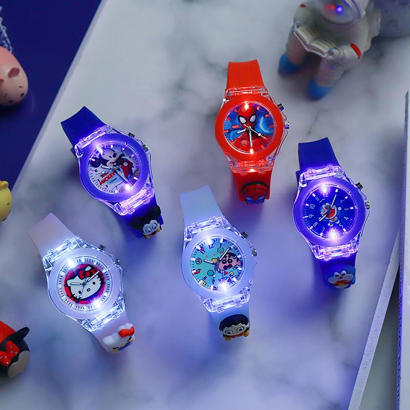 Marvel Cartoon Glow-in-the-Dark Silicone Quartz Watch for Kids and Students