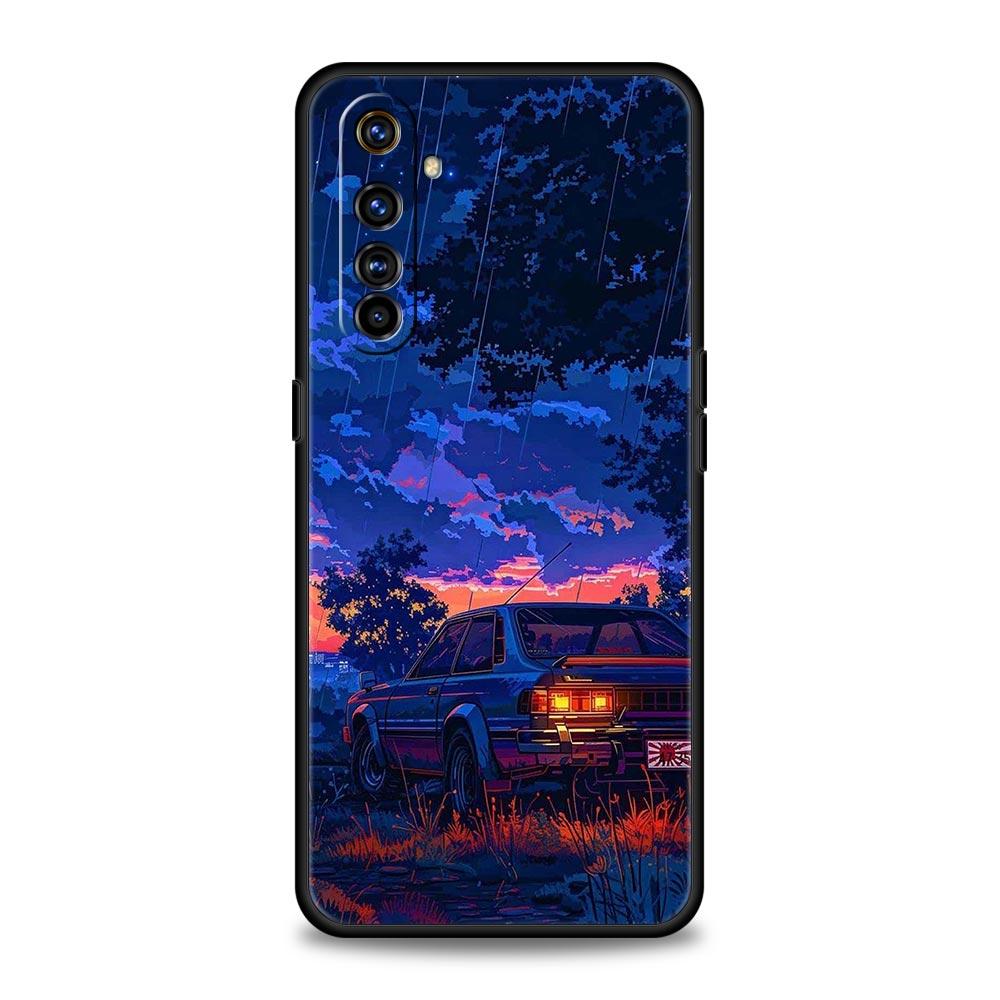 JDM Tokyo Drift Sports Car For Realme GT Neo 2 3 3T 5 Phone Case 12 11 5G 10 9 8 5G 7 6 GT5 GT3 GT2 Pro C21 C11 C25 C35 Cover
