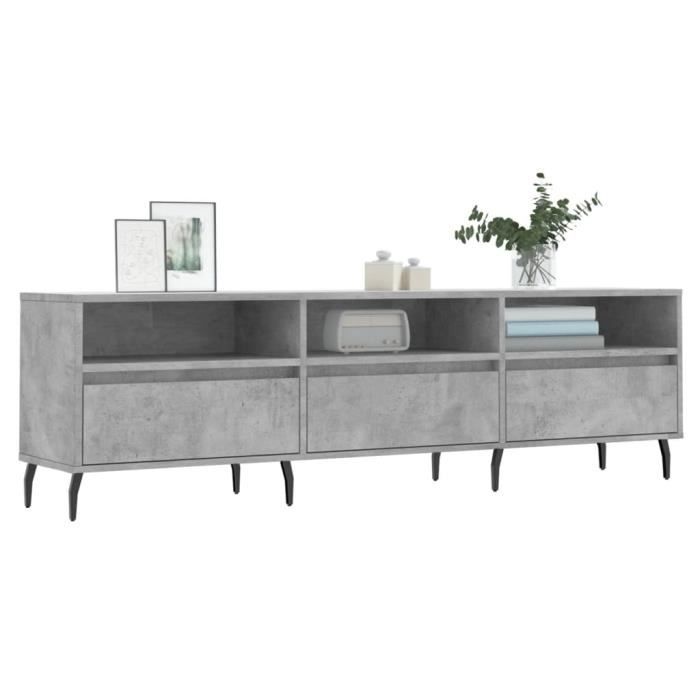VidaXL Meuble TV gris béton 150x30x44,5 cm bois d'ingénierie 831296