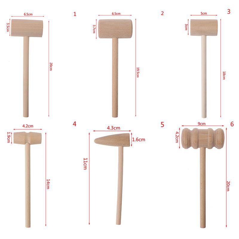 1 stk Lær Trehammer Leke Krabbe Hummer Klubbe Slå Hammer For Barn