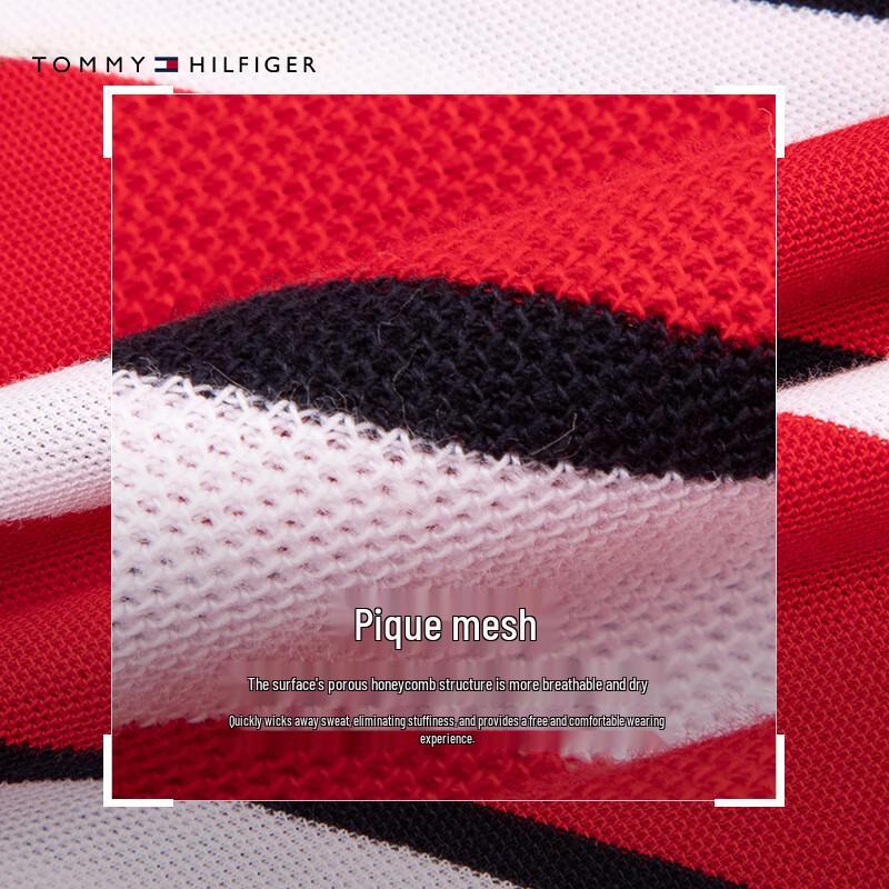 Tommy Hilfiger Men's Pique Cotton Striped Polo Shirt