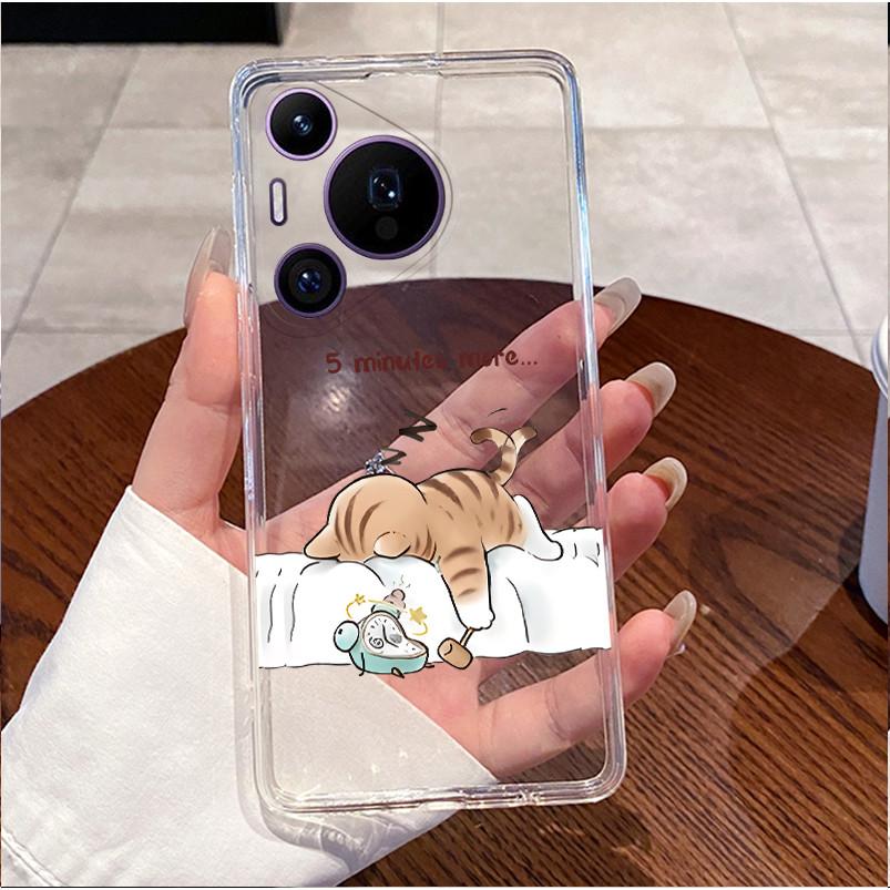 Back Cover For Huawei Pura70 Pura 70 Pro Plus Case Luxury Cute Love Rabbit Funny Pattern Clear Soft Slim TPU Silicone Phone Case