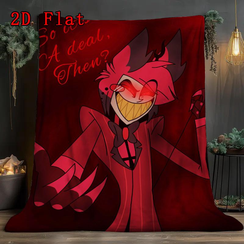 Hazbin Hotel 2D Flat Pattern Flannel Blanket High quality All Seasons Warmth and Comfort Perfect for Christmas Gifts.NMT0928284