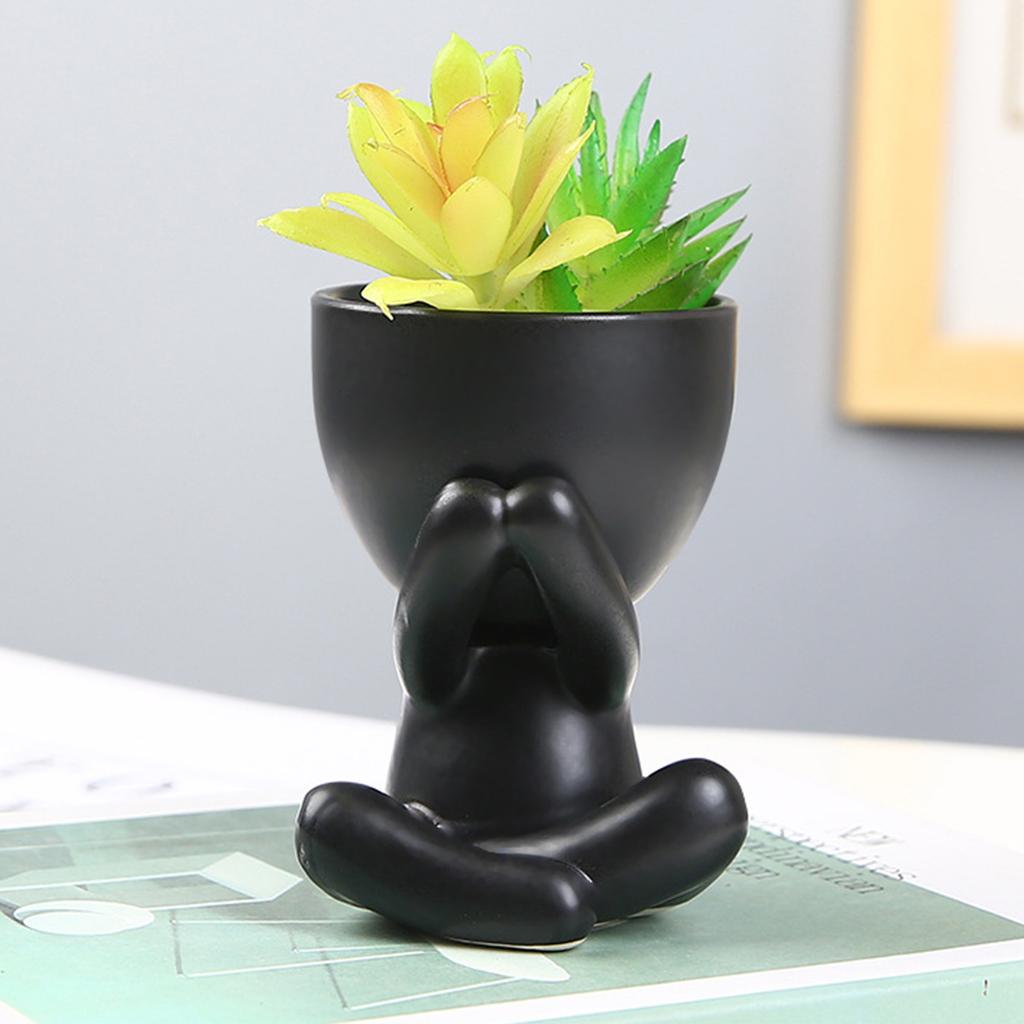 CCeramic Flower Pot Succulent Plant Pot Vivid Small Doll Flowerpot Home Office Desktop Decoration Creative Pot Festive Gift