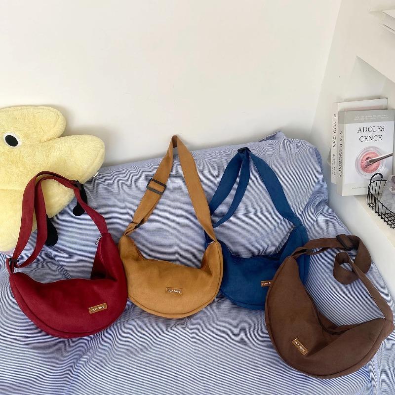 Retro Faux Suede Hobos Shoulder Bags for Women Purse Crossbody Bag Texture Velvet Female Underarm Bags Fall Winter Handbags