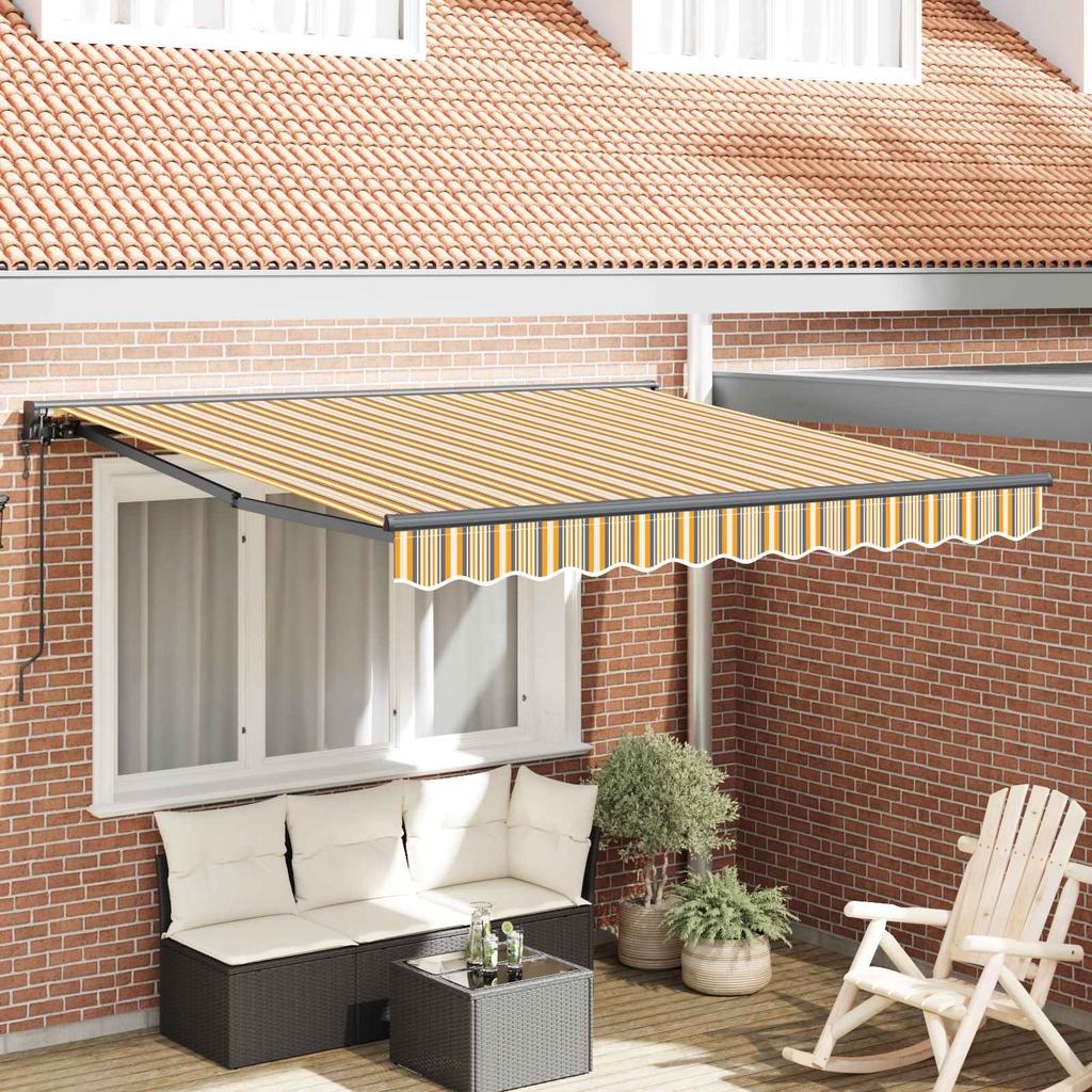Retractable Awning Frame Yellow and Grey 300 X 250 Cm