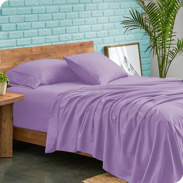 طقم مفروشات فاخر مكون من 4 قطع 600 خيط 100% قطن مصري نمط سادة بجيوب عميقة 30 سم – طقم مفروشات فائق النعومة ومتين بجيوب عميقة لجميع المقاسات