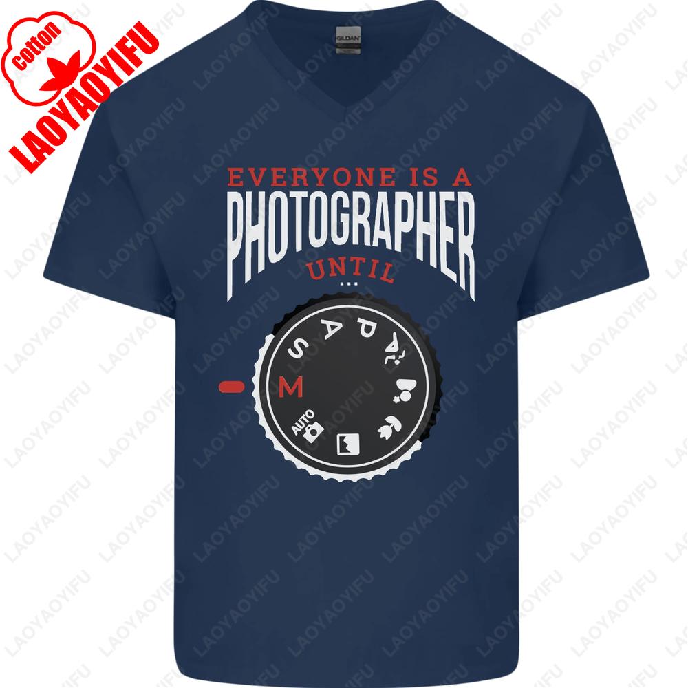 Shutter Realism Photography Satire VNeck Tee Mens Technical Cotton Sarcasm Shirt Summer Unisex Adult Classic Printed Tops