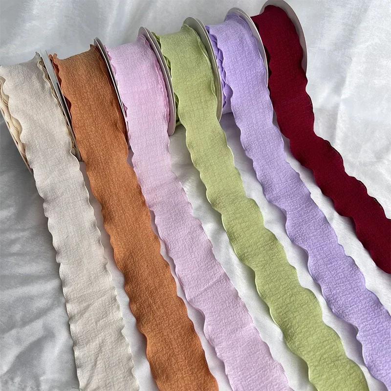 Cintas de Seda de Gasa de 10 Metros Hechas a Mano con Bordes Deshilachados para Invitaciones de Boda DIY, Envoltura de Ramos, Empaquetado de Regalos, Decoraciones de Fiesta
