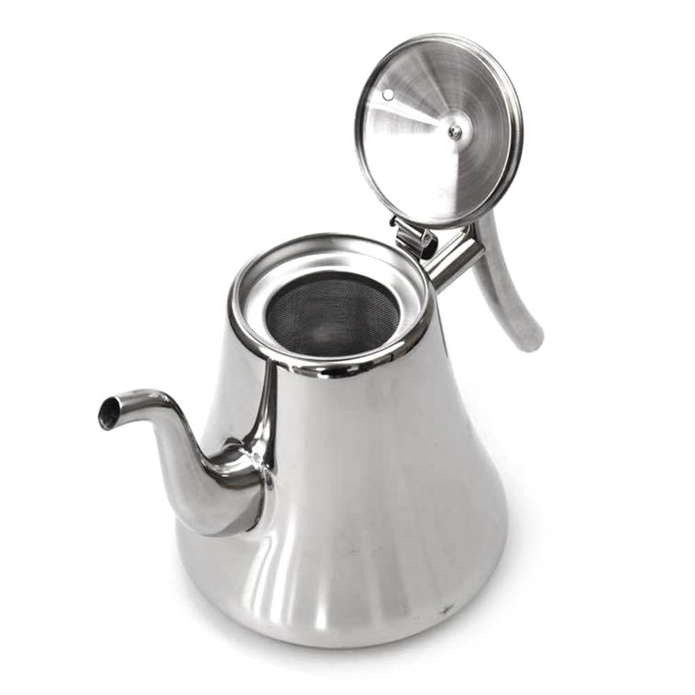 Durable 2L/64.63oz Teapot With Filter Thickened Removable Infuser Gooseneck Pour Over Kettle Stainless Steel Teapot Home Kitchen