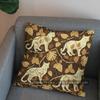 2D Gilt Cats: Elegant Floral Patterned Pillow Pattern Cushion Cover Suitable For Sofa Bedroom Car Pillow Cover